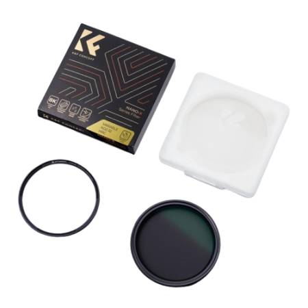 K&F Concept KF4332 Nano-X MRC Fader - magnetyczny filtr szary zmienny, Variable ND2-32 (1-5 Stop), 72mm - zawartość zestawu